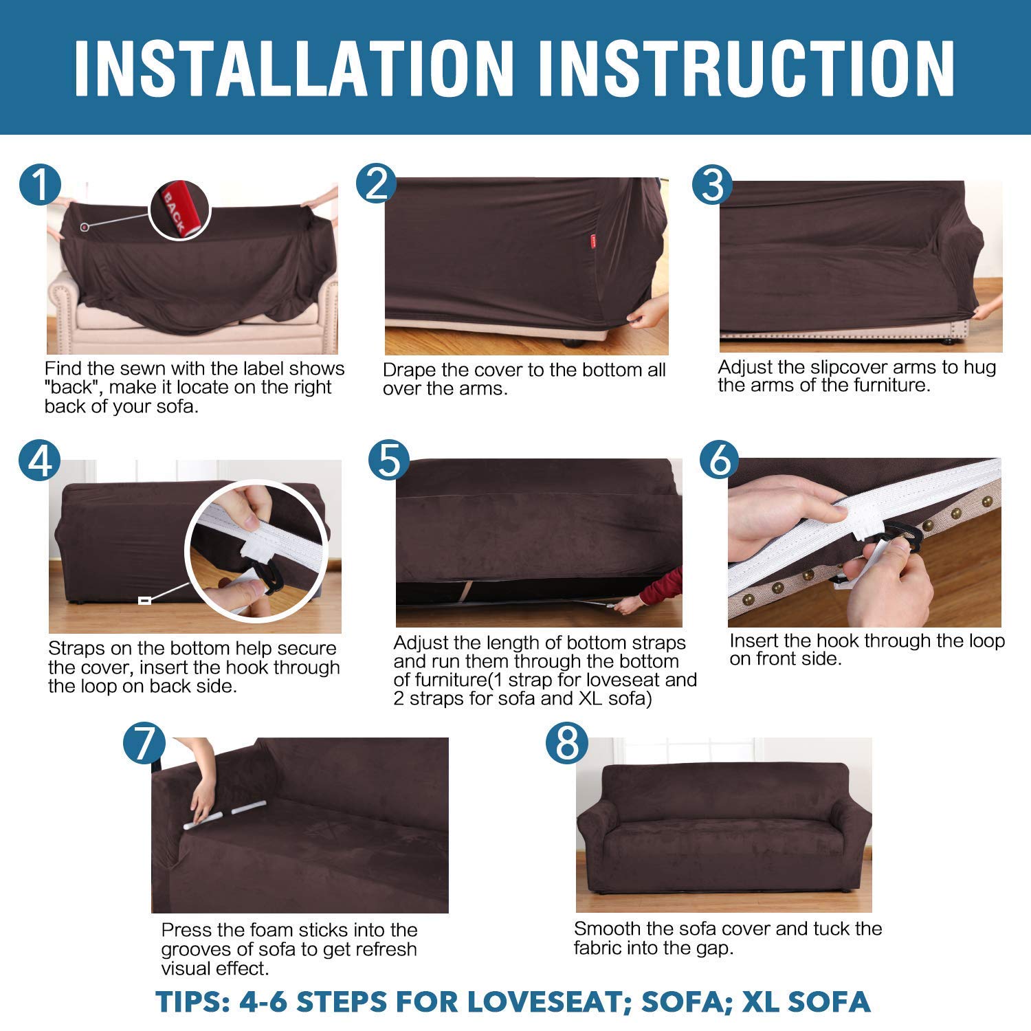 Velvet Stretch Sofa Cover for 3 Cushion Couch (72