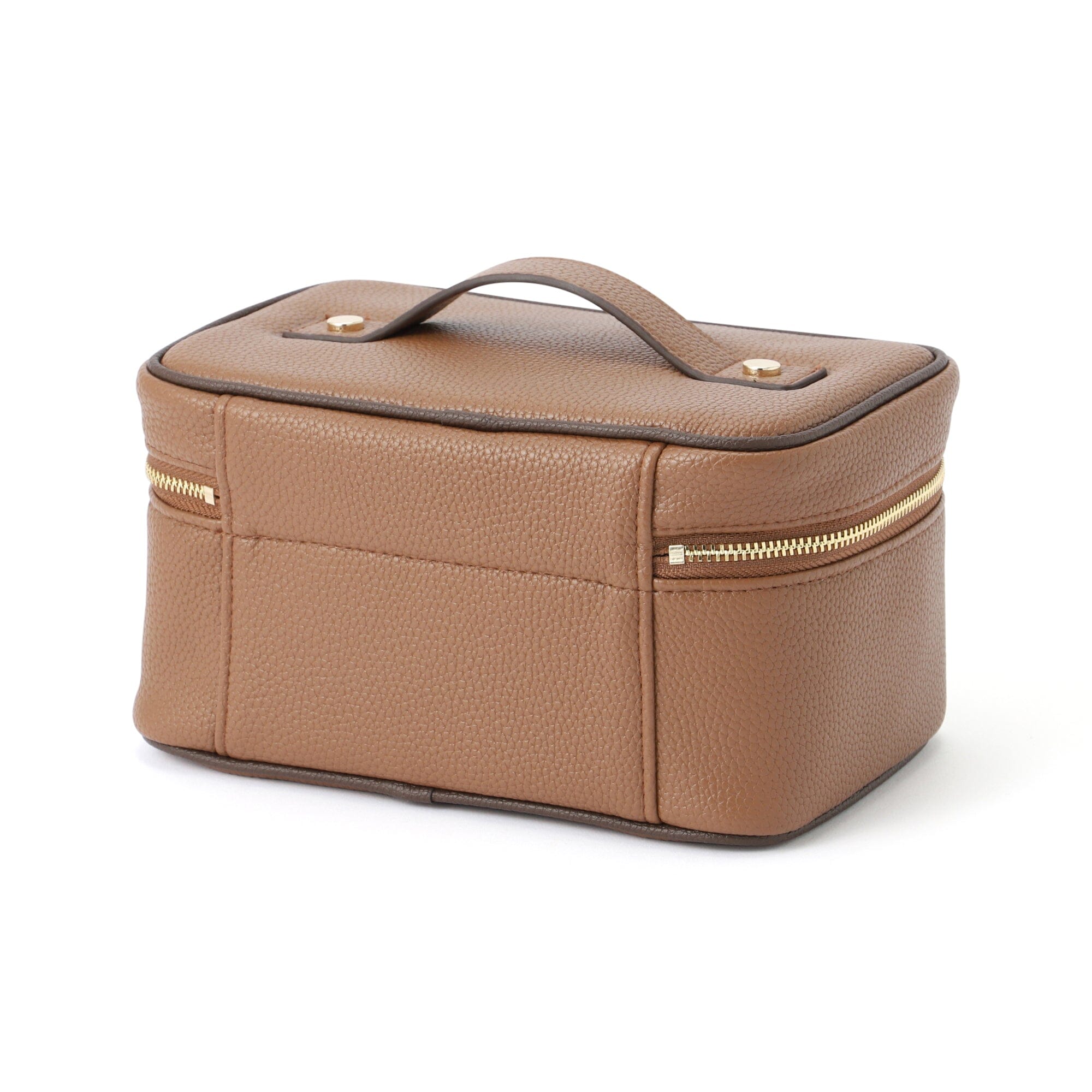 Bicolor Vanity Pouch for Women - Stylish Brown Makeup Bag with Dual Compartments | Perfect for Travel, Gym & Everyday Essentials Organization