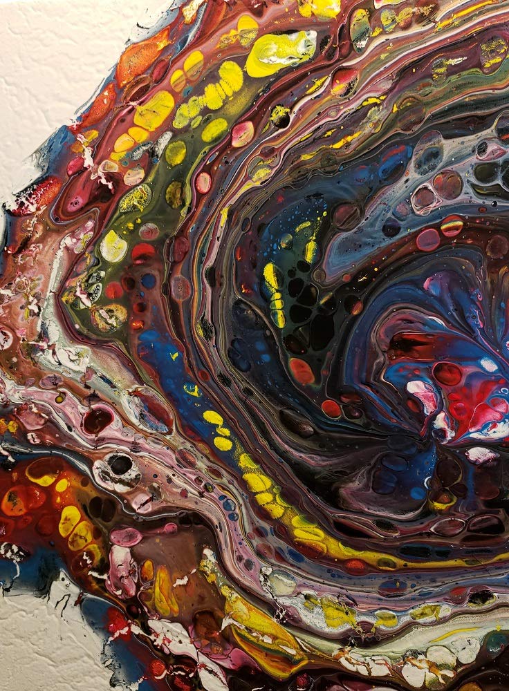 Original Abstract Wall Art Painting - 16x20 Acrylic Fluid Art 'Candied Galaxy' for Home & Office Décor | Modern Canvas Artwork for Living Room, Bedroom or Workspace