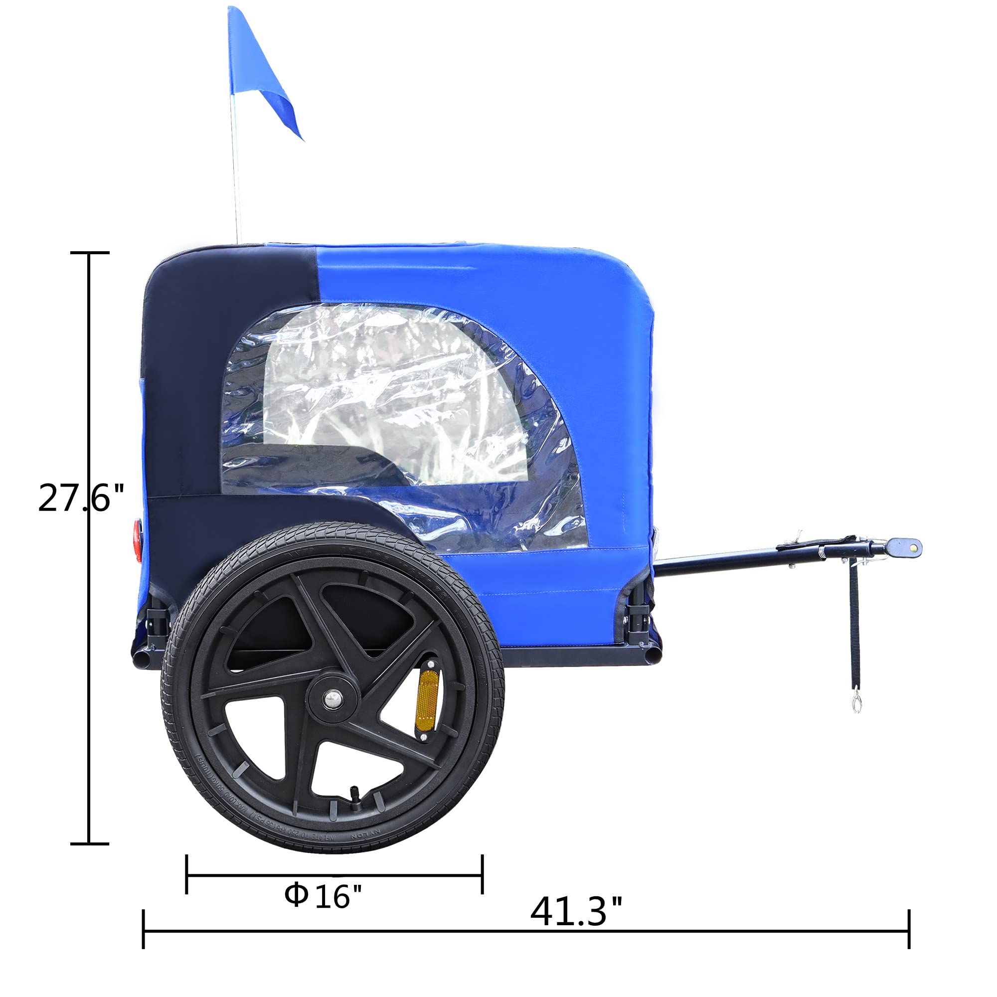 Foldable Pet Bike Trailer for Dogs & Small Pets - Lightweight Jogging Stroller & Easy-Folding Wagon Cart Frame - Perfect for Cycling, Running & Outdoor Adventures