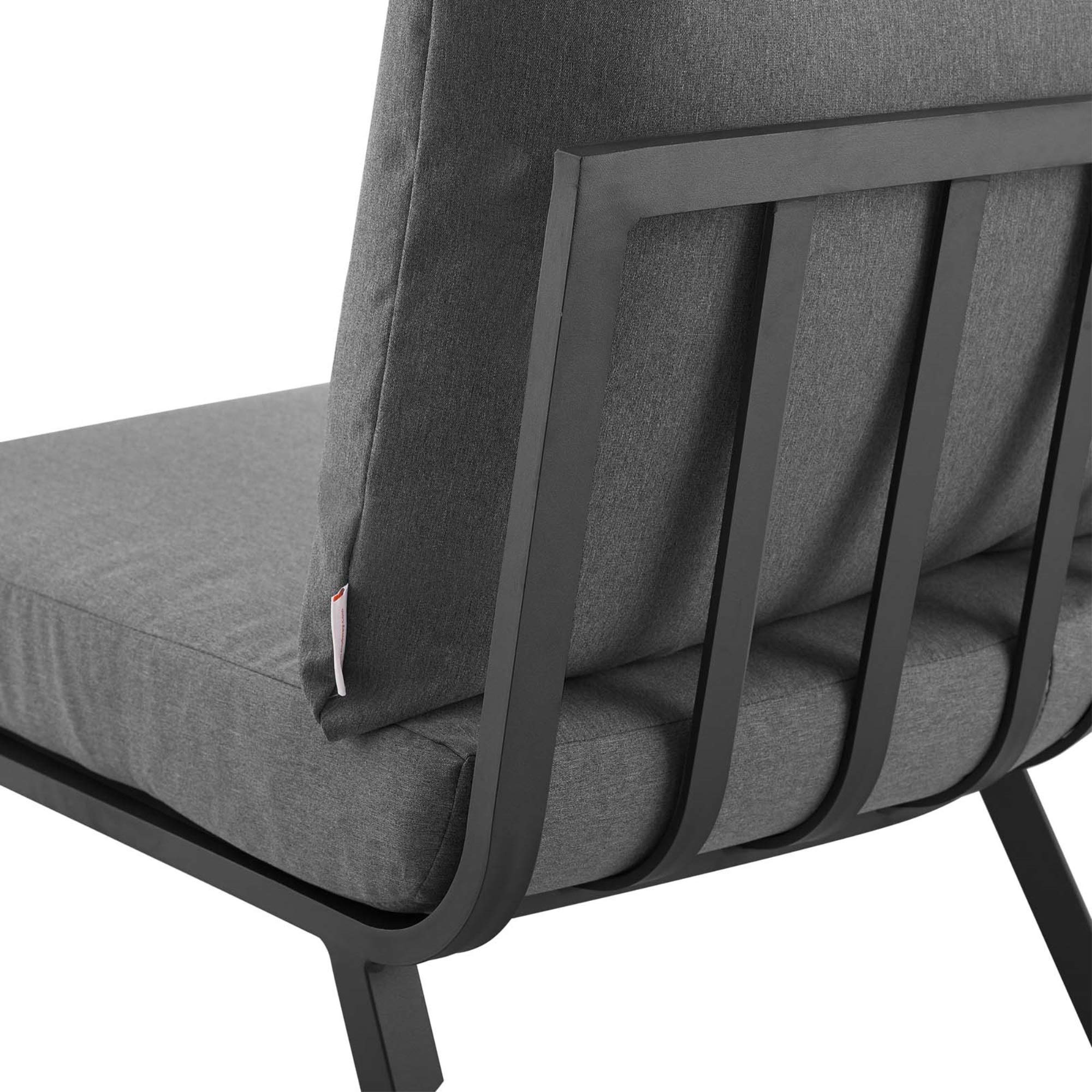 Ergode Riverside Outdoor Patio Aluminum Corner Chair - Coastal Style Lounge Chair with All-Weather Cushions & Durable Frame in Gray Charcoal - Perfect for Poolside, Beach House, and Garden Relaxation