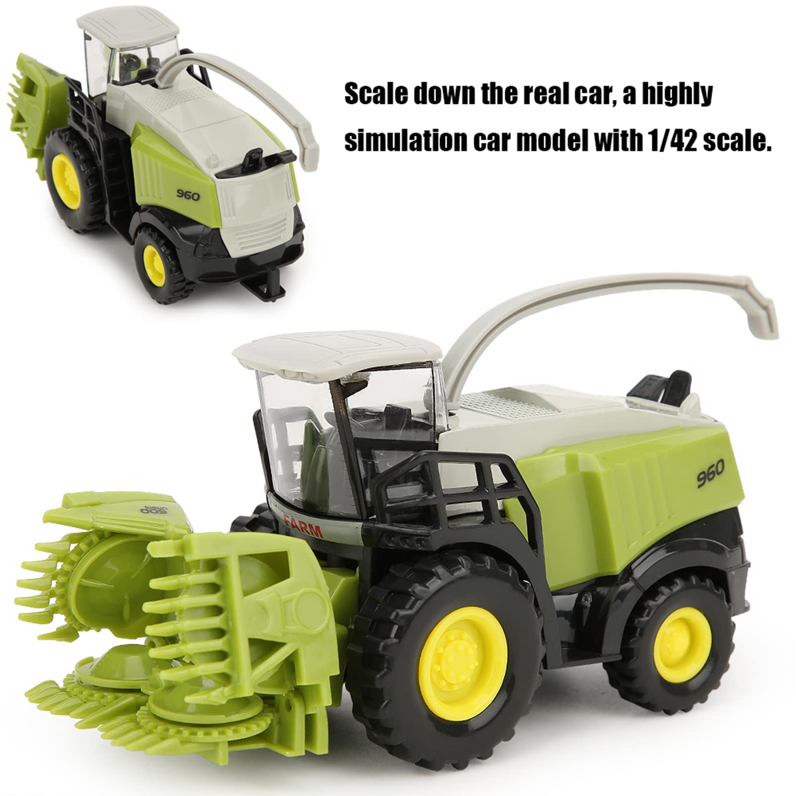 Naroote Miniature Combine Harvester Toy - 1:42 Scale Farm Vehicle Model for Kids, Educational Agricultural Toy for Boys & Girls - Perfect for Farm Play Sets, STEM Learning, and Collectors