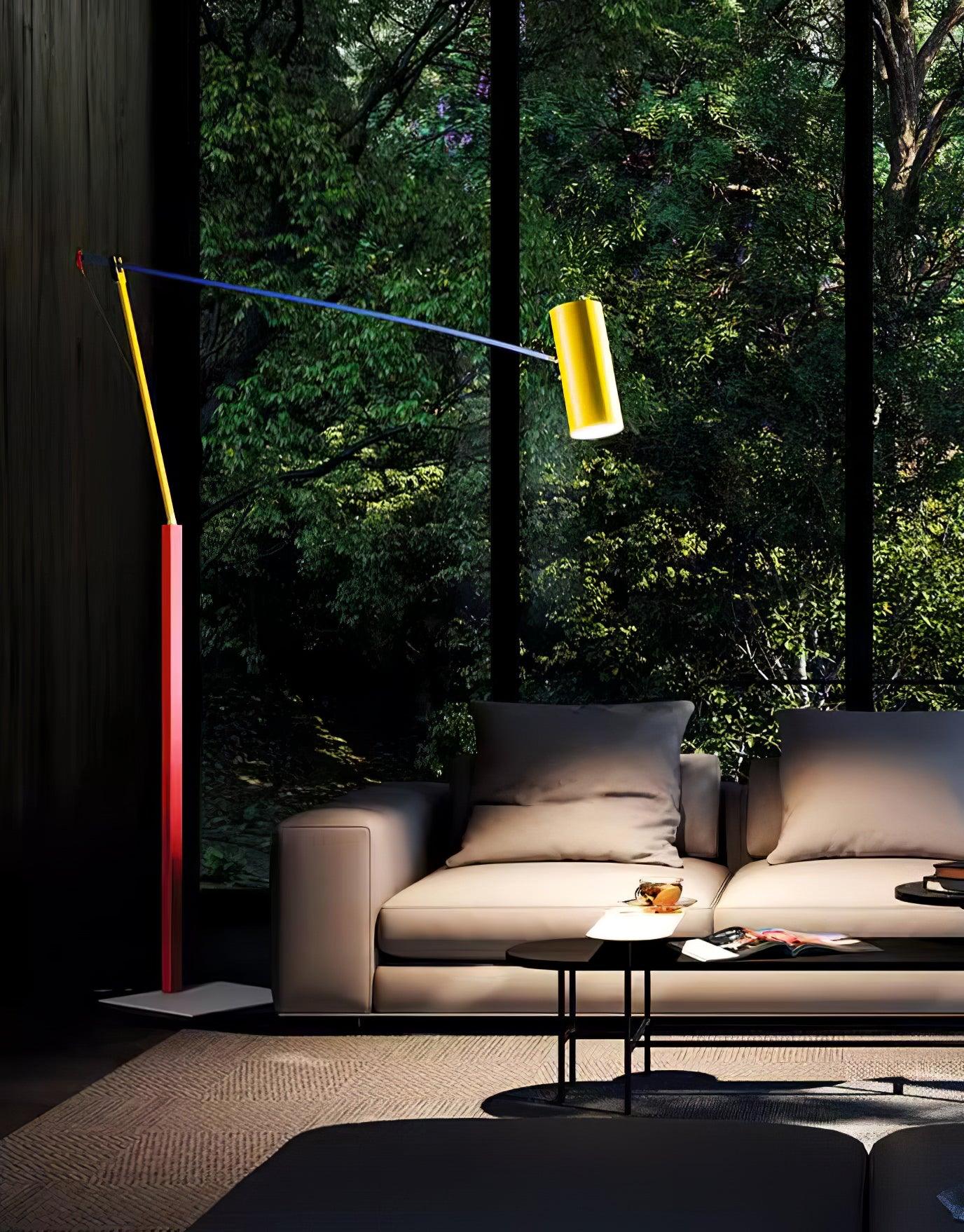 Modern Ettorino Floor Lamp with Adjustable Height - Stylish LED Standing Light for Living Room, Bedroom & Office - Warm White & Cool White Dimmable Lighting