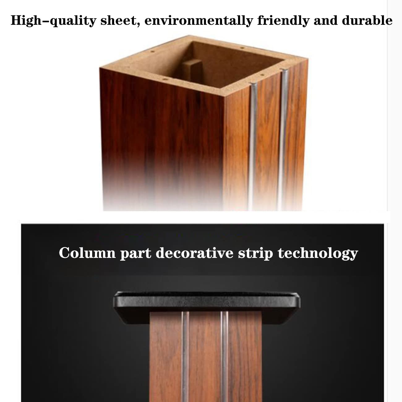 Premium Wooden Bookshelf Speaker Stand - Sturdy Audio Shelf for Living Room, Studio & Home Theater (23x30x60cm, Brown) - Perfect for Surround Sound Systems, Vinyl Records & Hi-Fi Speakers