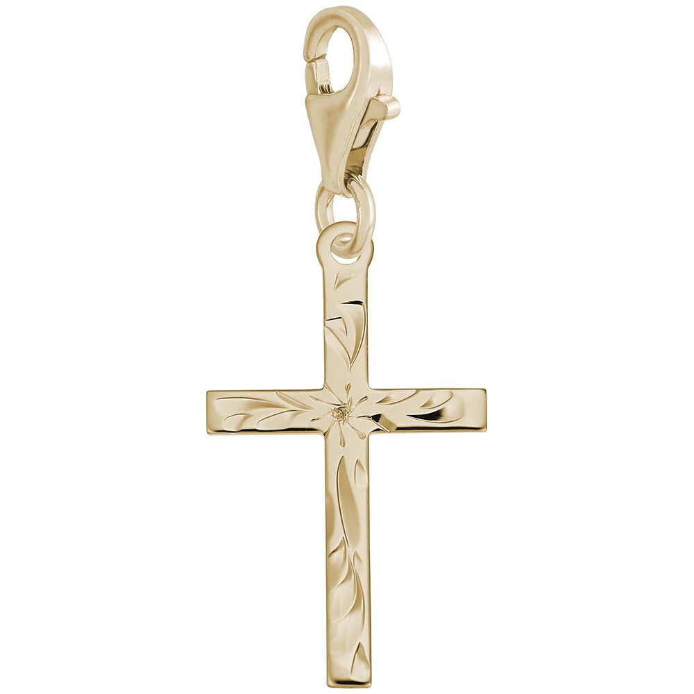 Cross Charm with Lobster Claw Clasp - Silver Religious Pendant for Bracelets & Necklaces - Perfect for Gifts, Daily Wear and Spiritual Jewelry Collection