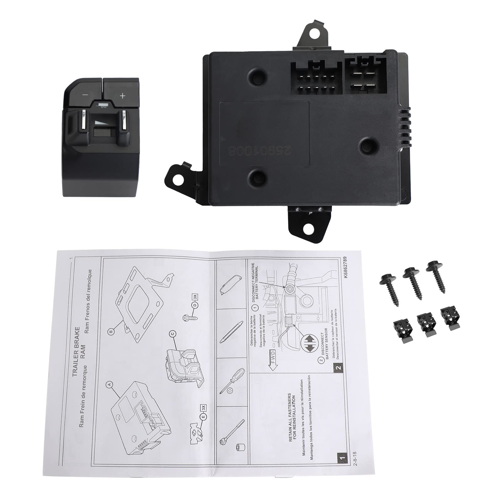 DT Integrated Trailer Brake Controller 82215278AE - Compatible with RAM 1500 2019-2022 Models | Plug & Play Installation | Perfect for Towing Boats, Campers & Trailers