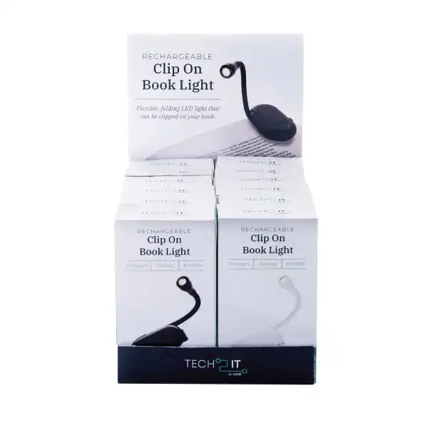 Rechargeable Clip On Book Light for Reading - Adjustable LED Reading Light with 3 Brightness Levels, Perfect for Bedtime, Travel, and Studying