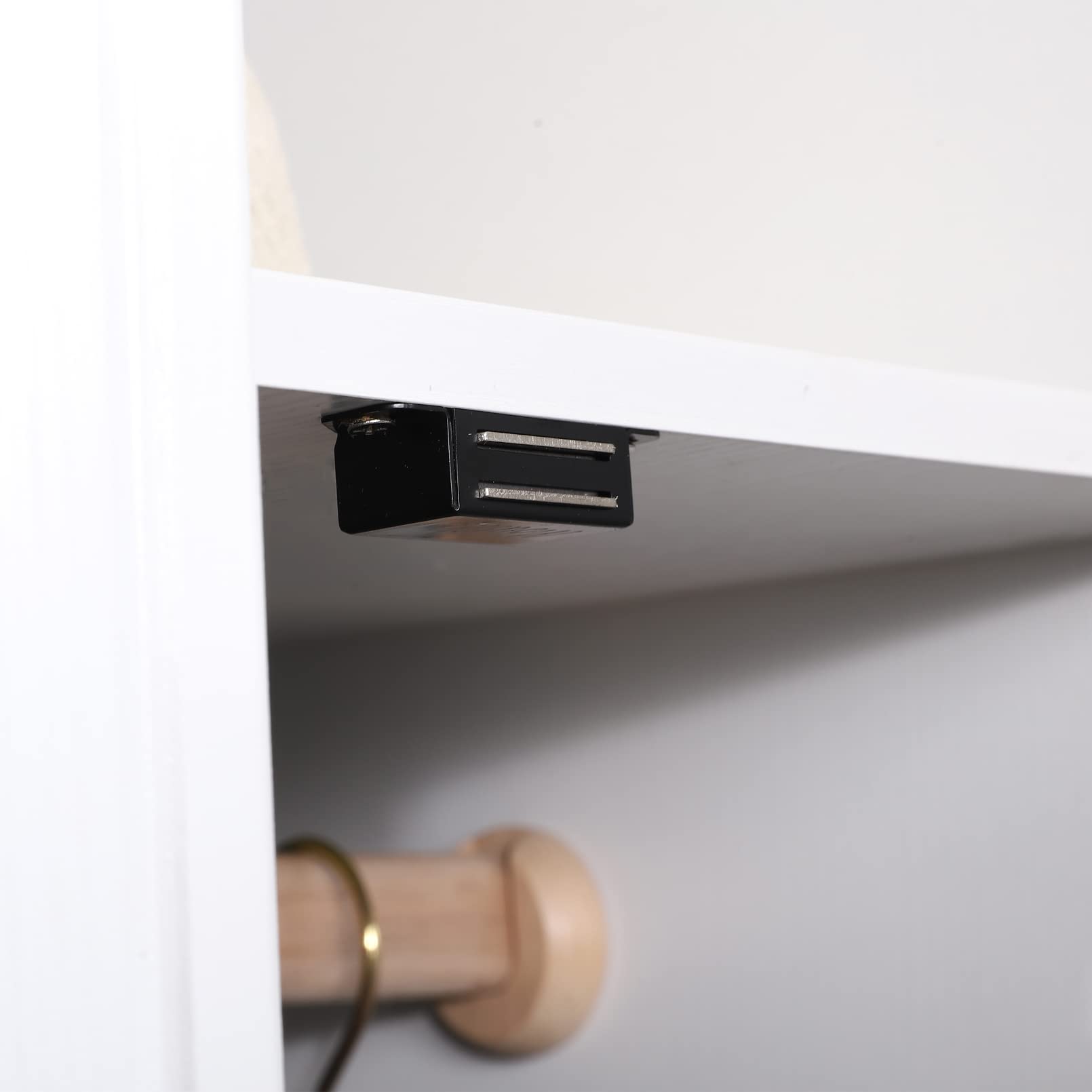 30lb Strong Black Cabinet Magnets for Kitchen, Wardrobe, Closet & Drawer Doors - 6 Pack Heavy Duty Magnetic Latches for Secure Storage