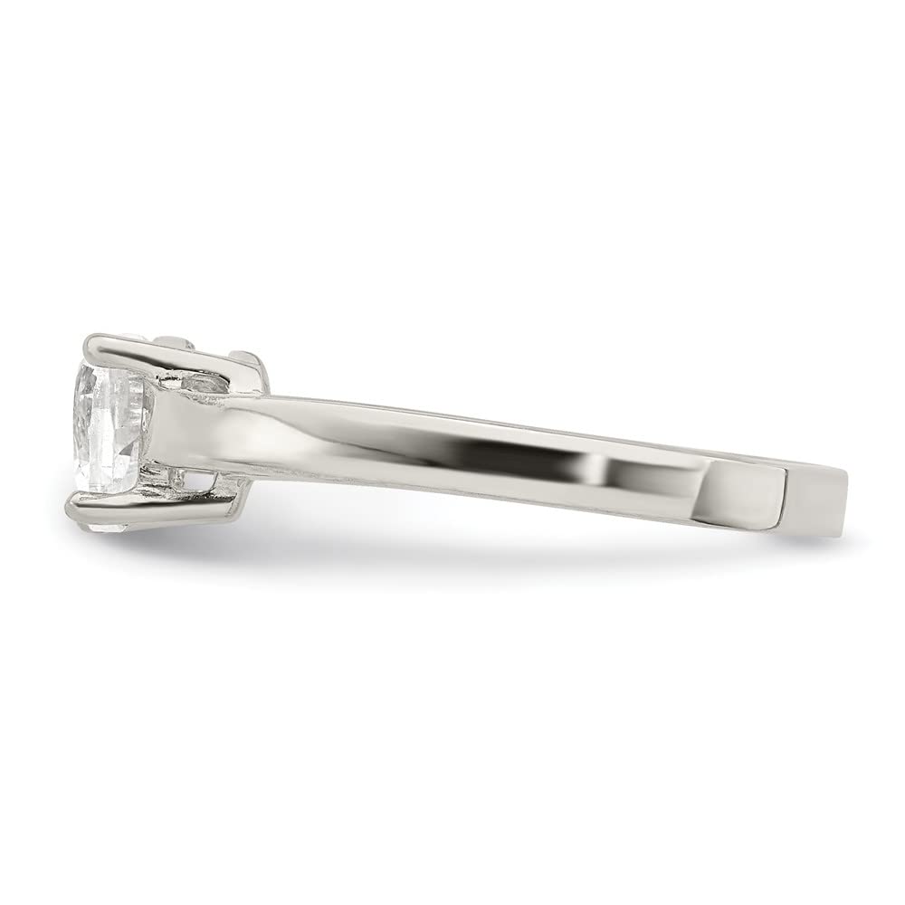 925 Sterling Silver Solitaire Heart Cubic Zirconia Ring for Women - Elegant Fine Jewelry Gift for Her - Perfect for Valentine's Day, Anniversary, Birthday & Special Occasions
