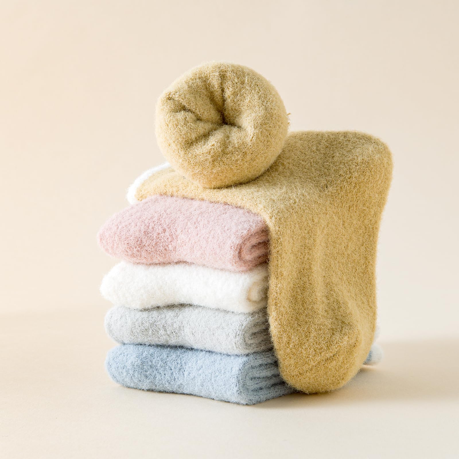 5 Pairs Warm Fuzzy Winter Socks for Toddlers 1-5 Years - Soft Coral Fleece Crew Socks for Baby Girls & Boys | Cozy Indoor & Outdoor Wear for Playtime, Preschool & Cold Weather