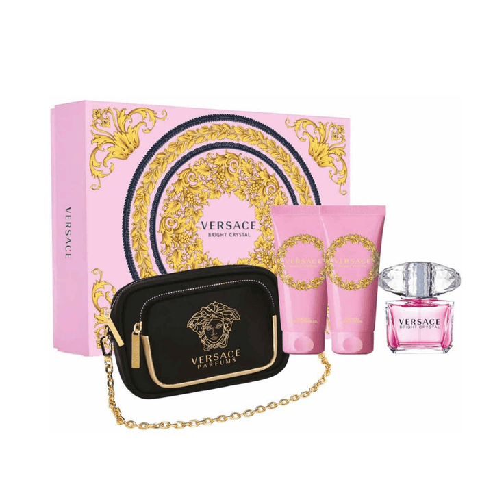 Bright Crystal Eau de Toilette Spray for Women - 90ml/3.0oz Perfume Set (4-Piece) | Floral Fruity Fragrance for Daily Wear, Date Night & Special Occasions