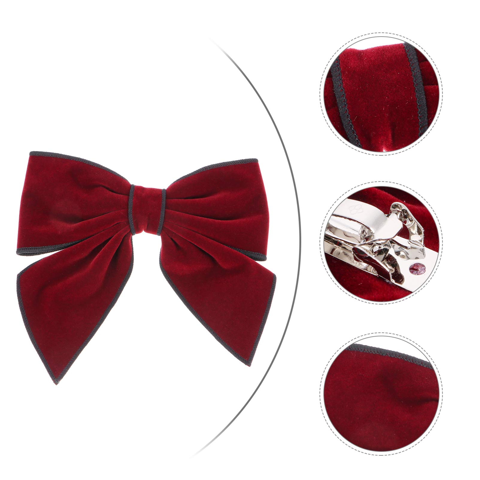 Vintage Velvet Hair Bows for Women & Toddlers - French Bow Barrette Clips for Girls, Parties & Weddings