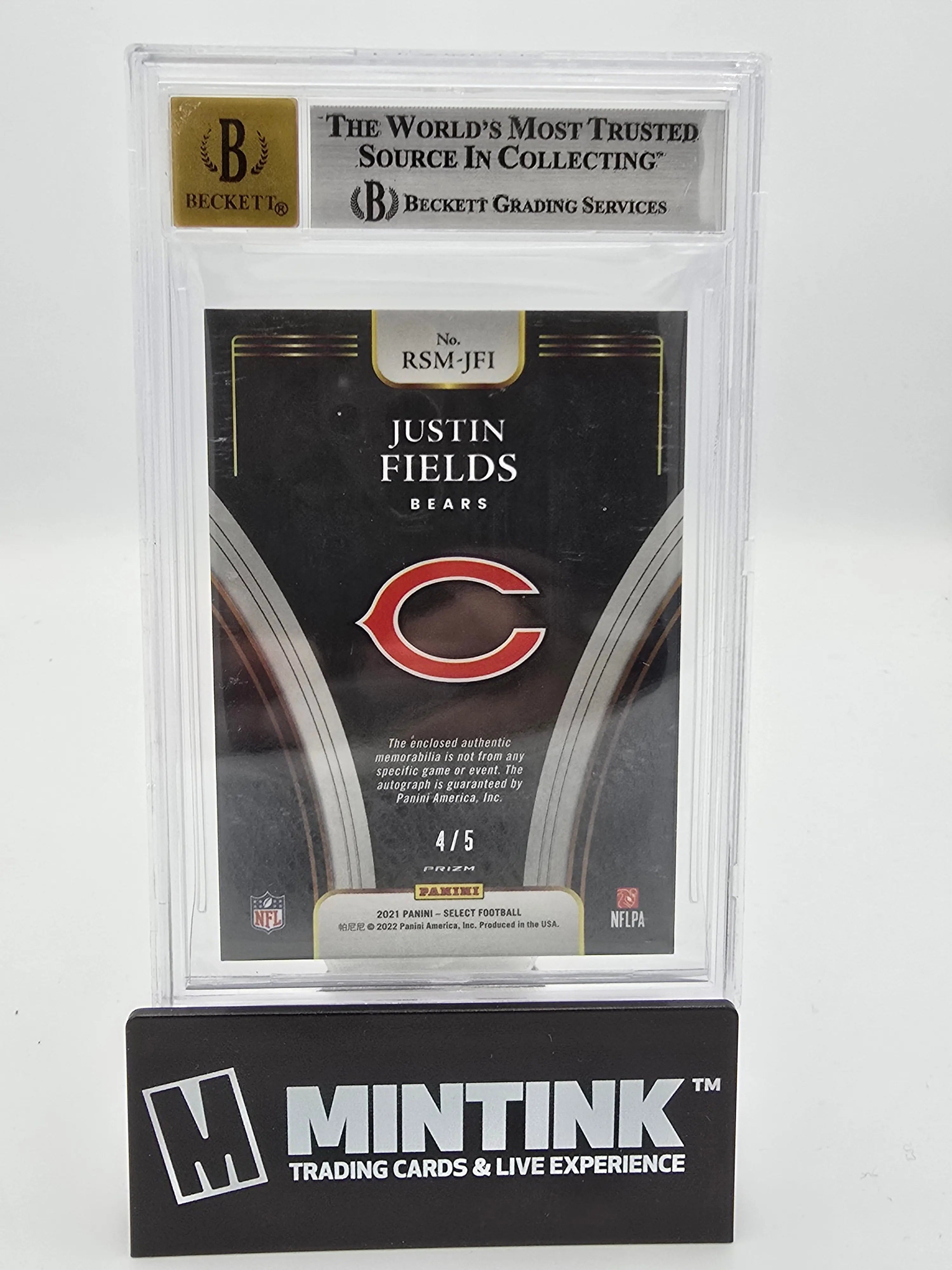 2021 Panini Select Green Prizm RPA Justin Fields BGS 8.5 4/5 #3 - Rare Football Trading Card for Collectors & Sports Fans - Perfect for Display, Investment & Fantasy Sports