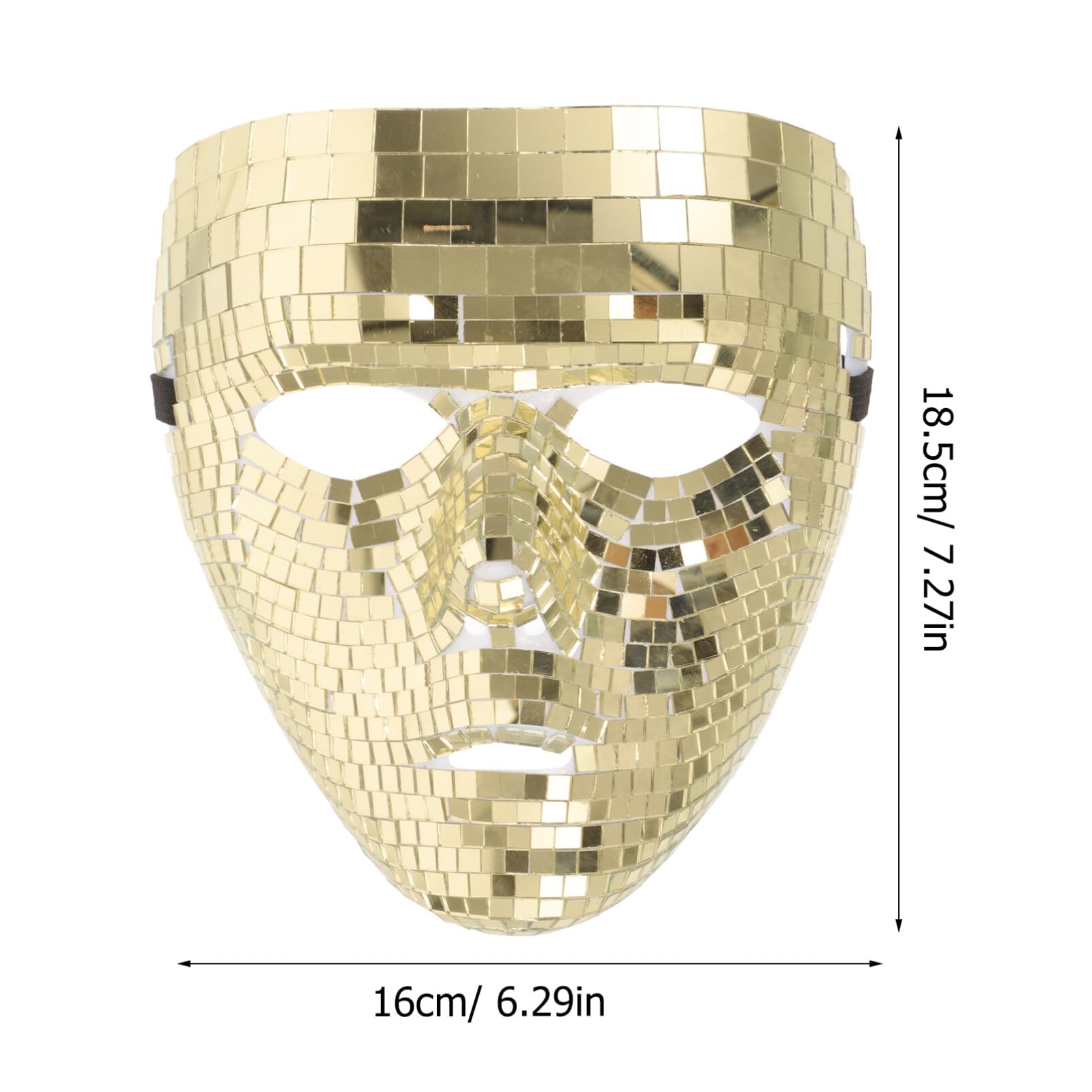 ABOOFAN Disco Ball Glitter Venetian Mask - Golden Mirror Glass Masquerade Face Mask for Costume Parties, Halloween, Mardi Gras & Themed Events - Unisex Retro Fancy Dress Accessory