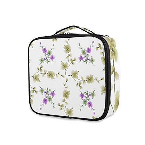 Violet Flowers Makeup Bag for Women - Travel & Toiletry Organizer