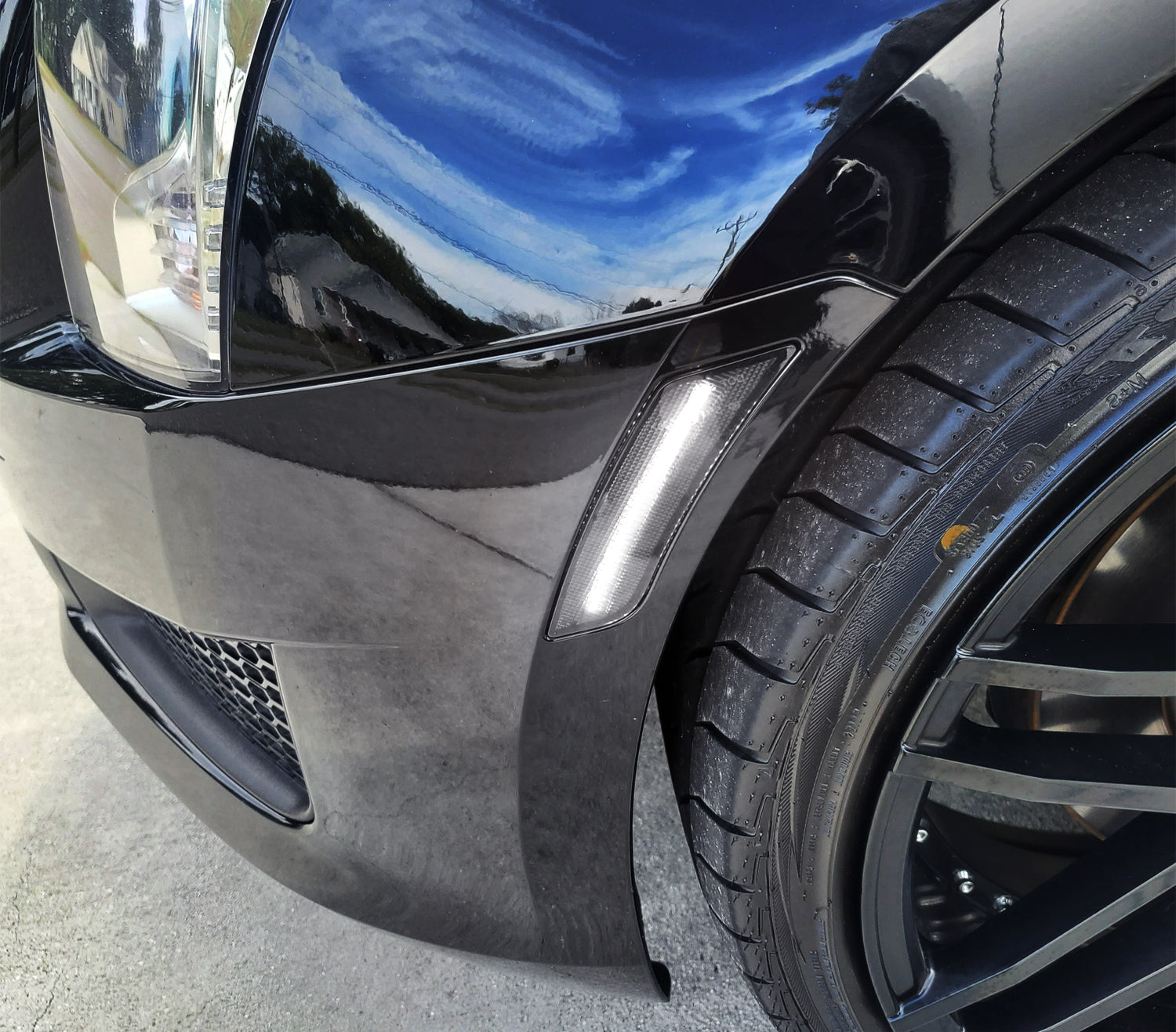 Clear Lens White Full LED Strip Front Bumper Side Markers For Cadillac 2020+ CT4 - Upgrade Your Car's Style & Safety for Night Driving & Custom Looks