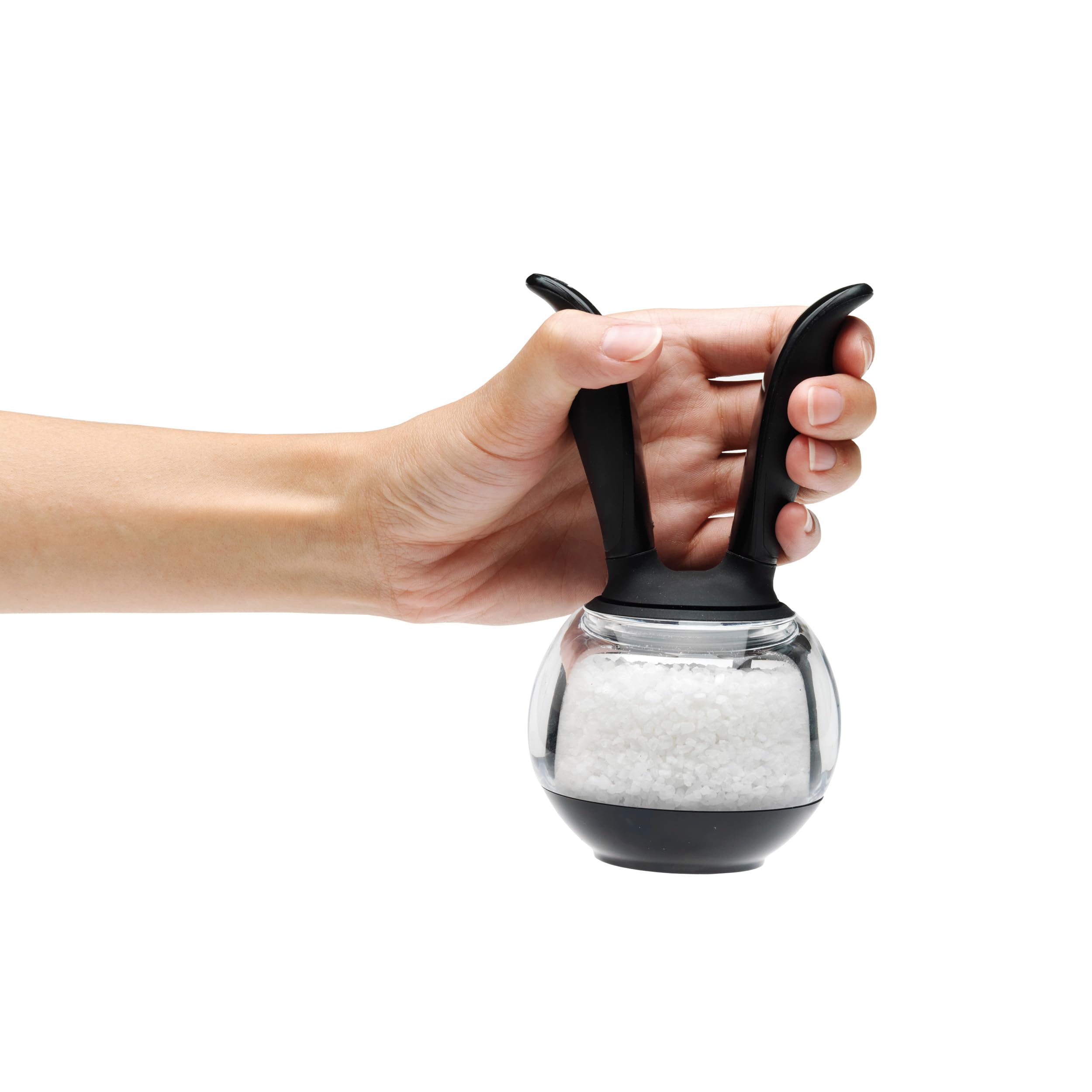 Chef'n SaltBall Grinder - Premium Black & Clear Salt Grinder for Cooking, Baking & Seasoning | Perfect for Kitchen, BBQ & Dining Table Use