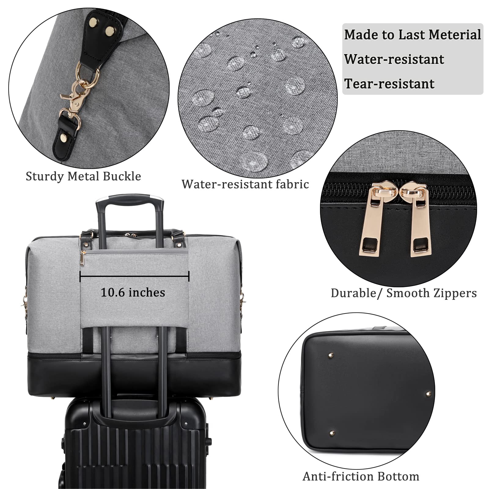Stylish Oversized Weekender Bag for Women & Men - Large Travel Duffle Bag with Shoe Compartment | Perfect for Weekend Getaways, Gym, Business Trips & Overnight Stays