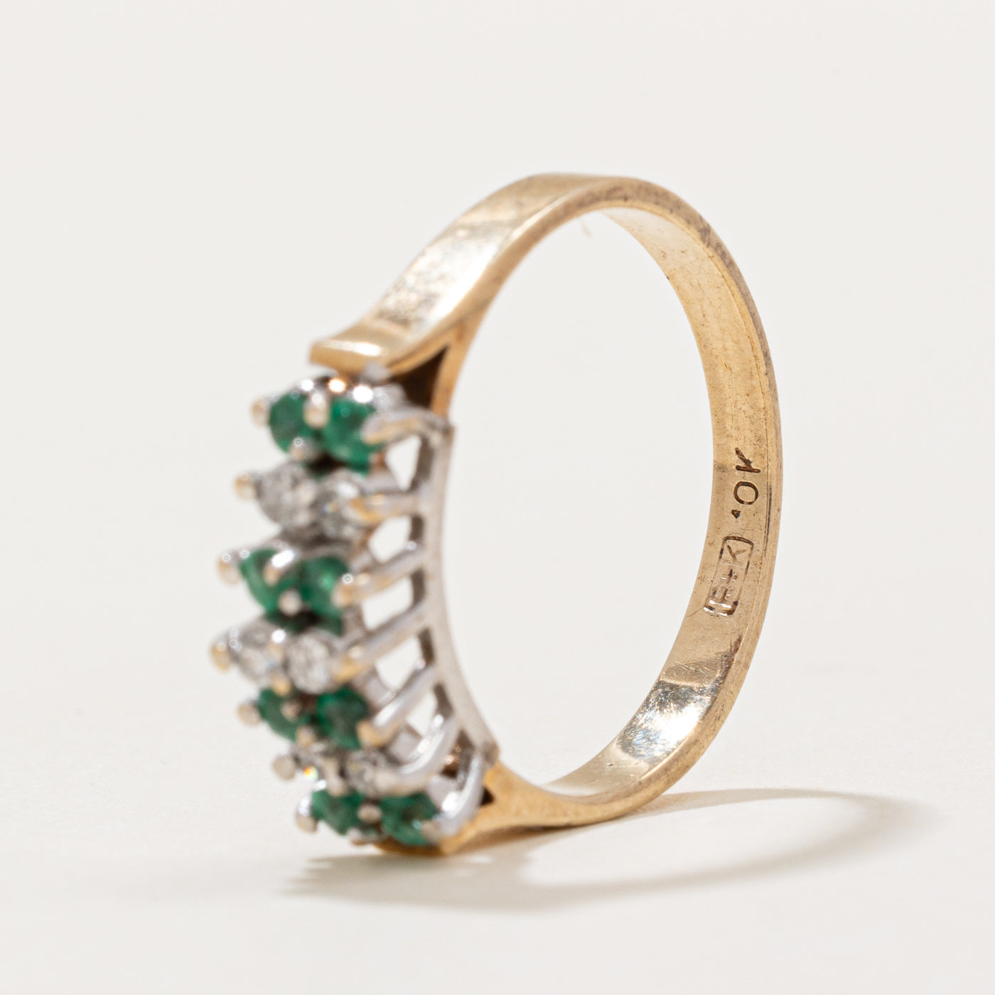 Emerald and Diamond Ring 0.10ctw - Size 6.25 - Elegant Birthstone Jewelry for Women - Perfect for Anniversary Gifts, Engagement, and Special Occasions