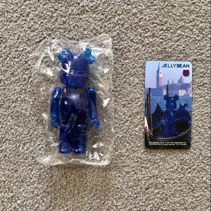 Bearbrick Series 15 JELLYBEAN Navy 100% Collectible Vinyl Art Toy - Perfect for Display, Gifts & Anime Collections