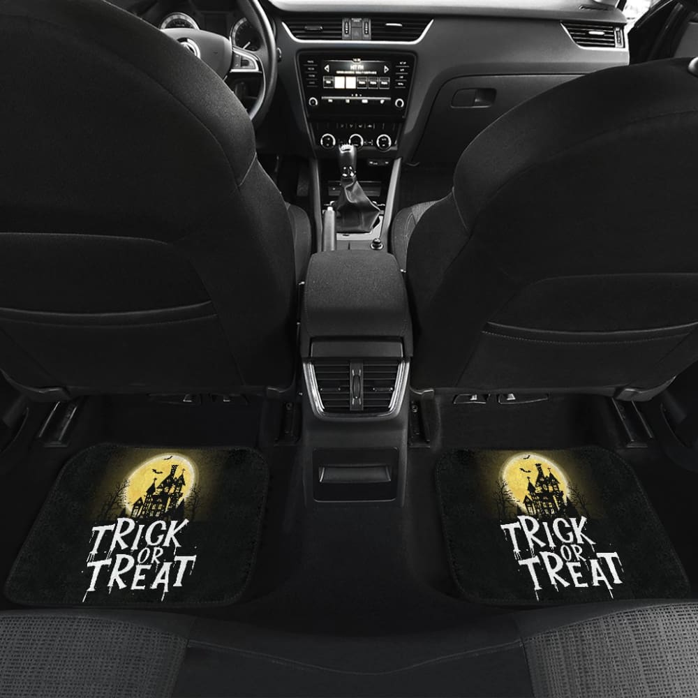 Premium Halloween Trick or Treat Car Floor Mats - Non-Slip Custom Fit for Cars, SUVs & Trucks - Perfect for Halloween Decorations & Spooky Road Trips