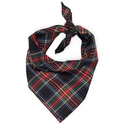 Black Stewart Plaid Bandana - Classic Tartan Pattern for Men & Women - Perfect for Fashion Accessories, Headwear, and Outdoor Activities
