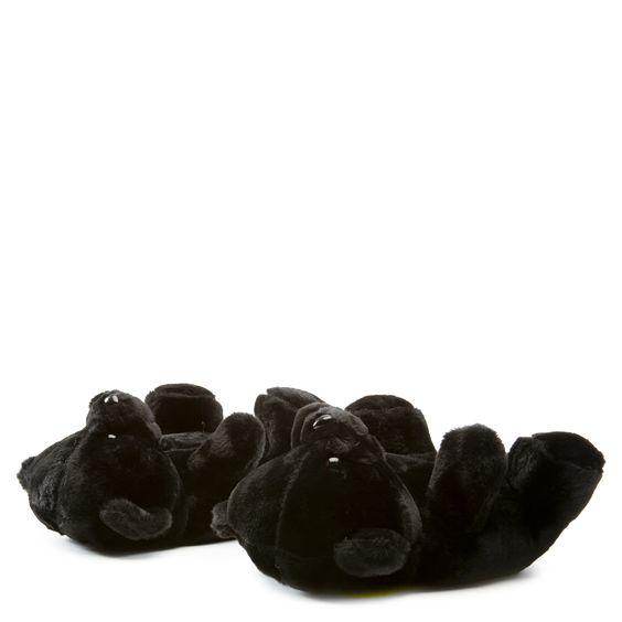 Soft and Cozy Teddy Bear Plush Slippers - Black Bear Design for Women & Kids | Perfect for Winter, Home, and Gift Giving