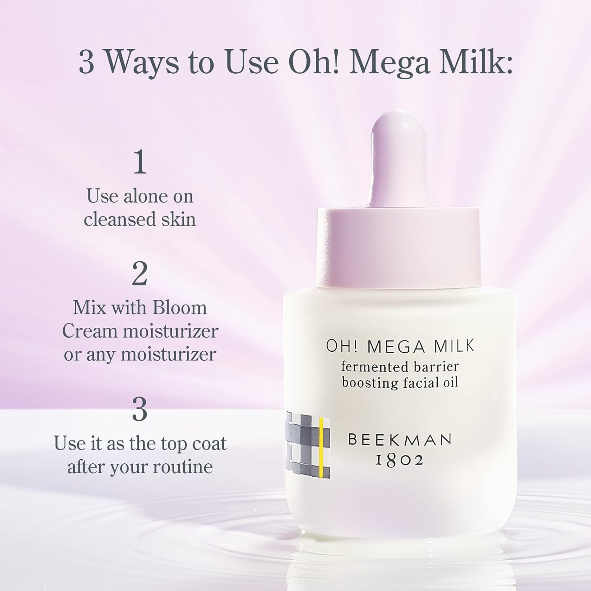 Beekman 1802 Hydrating Milk Shake Toner & Face Mist (8.1 fl oz) + Oh Mega Milk Facial Oil (1 fl oz) - Sensitive Skin Care Set - Cruelty Free & Vegan - Perfect for Daily Hydration & Glowing Skin Routine