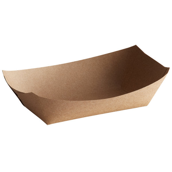 1 lb. Natural Kraft Paper Food Trays - 100 Pack | Eco-Friendly Disposable Serving Trays for Parties, Picnics, and Takeout | Perfect for Restaurants, Catering, and Food Packaging