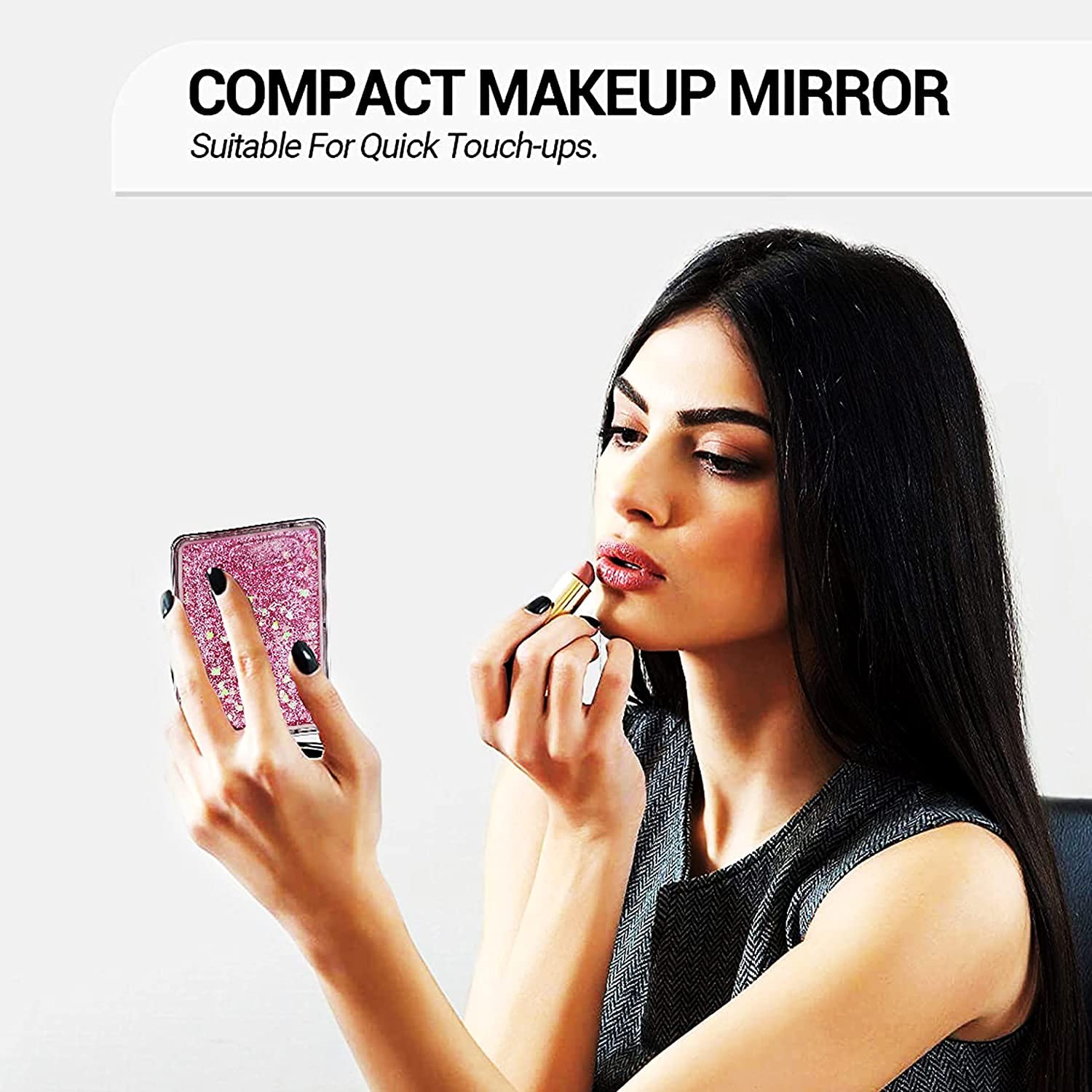 VR Creatives Dream Catcher Print Compact Makeup Mirror - Portable Cute Hand Mirror with Keychain | Perfect for Travel, Purse & Cosmetics Touch-ups