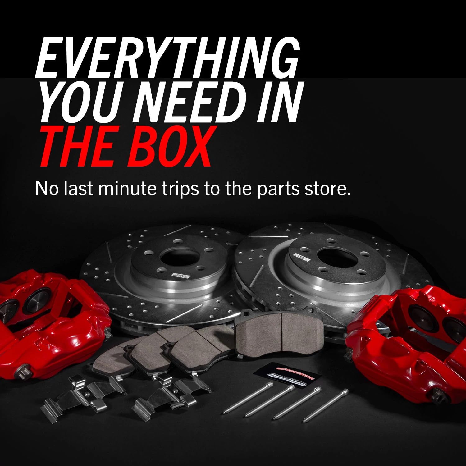 Power Stop KC2553 Front Brake Kit with Calipers - Compatible with Buick Century/LeSabre/Regal, Pontiac Bonneville/Grand Prix/Montana/Trans Sport, Oldsmobile Intrigue/Silhouette | Complete Brake System Upgrade for Smooth Stopping & Enhanced Safety | Ideal for Daily Commuting, Highway Driving & Heavy Loads