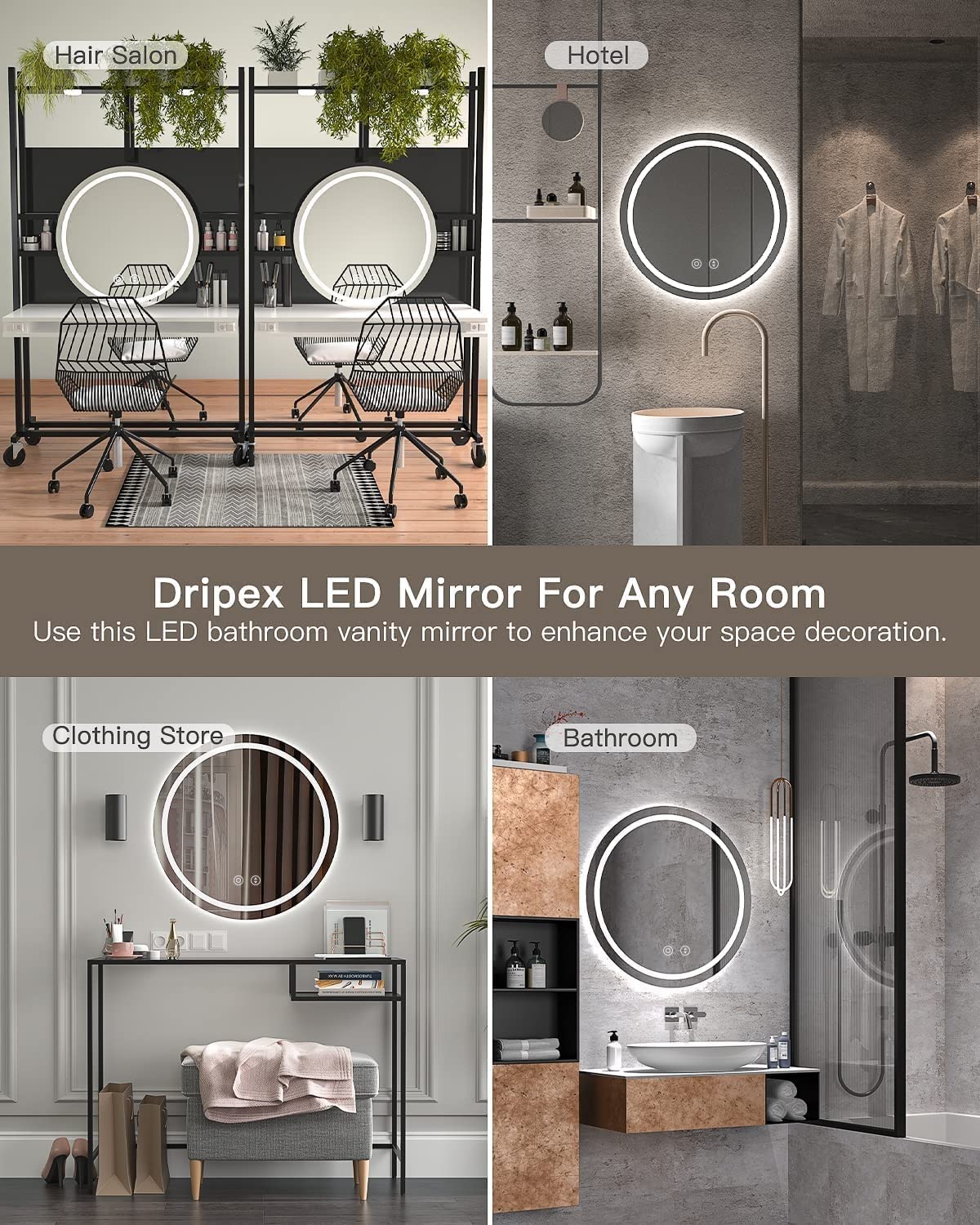 Round LED Bathroom Vanity Mirror with Lights - 24 Inch Polished Frameless Wall Mirror for Bathroom, Vanity & Bedroom (White Light) - Perfect for Makeup, Grooming and Home Decor