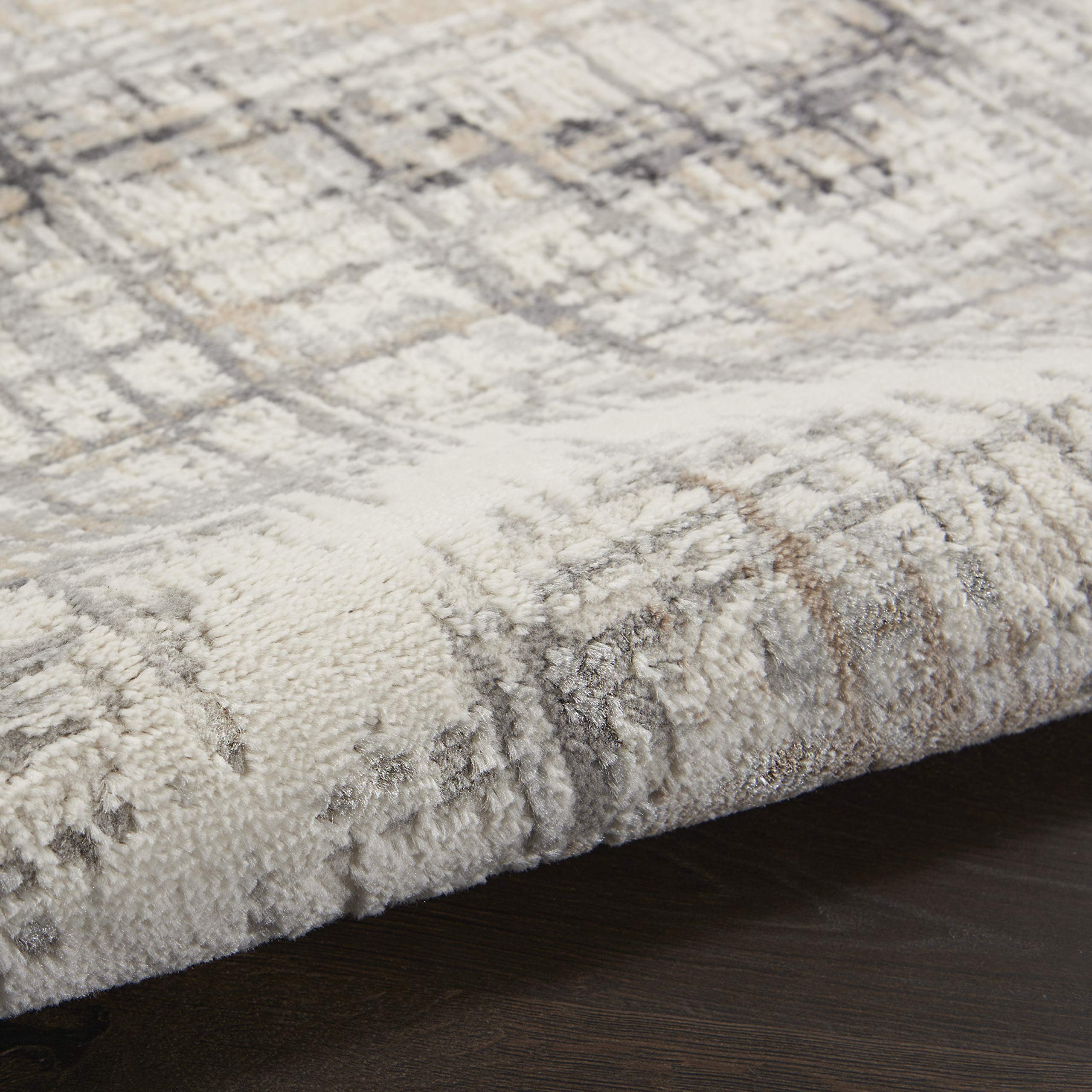 Nourison Elation Abstract Grey Ivory 4' x 6' Area Rug - Easy-Clean, Non-Shedding, Stain Resistant - Perfect for Bedroom, Living Room, Dining Room & Kitchen Decor (4x6)
