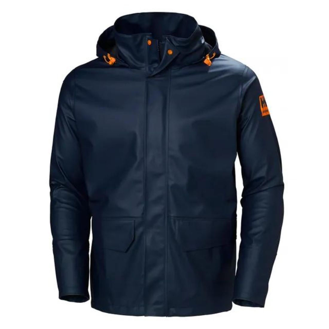 Helly Hansen Men's Gale Waterproof Work Rain Jacket - Windproof Outdoor Shell for Construction & Hiking - Navy Blue (Model 70282)