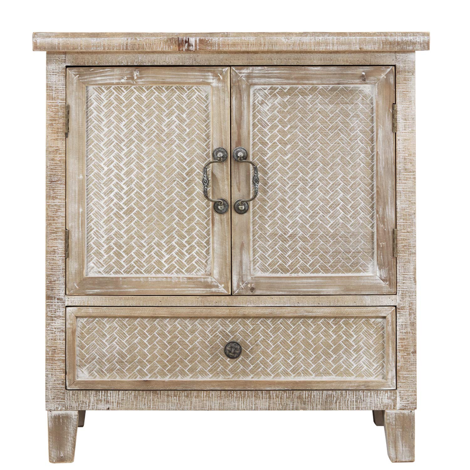Vintage Wooden Entryway Cabinet with 1 Drawer & 2 Doors - Space Saving Storage Cupboard for Hallway, Living Room | Perfect for Organizing Shoes, Coats & Home Decor Accessories