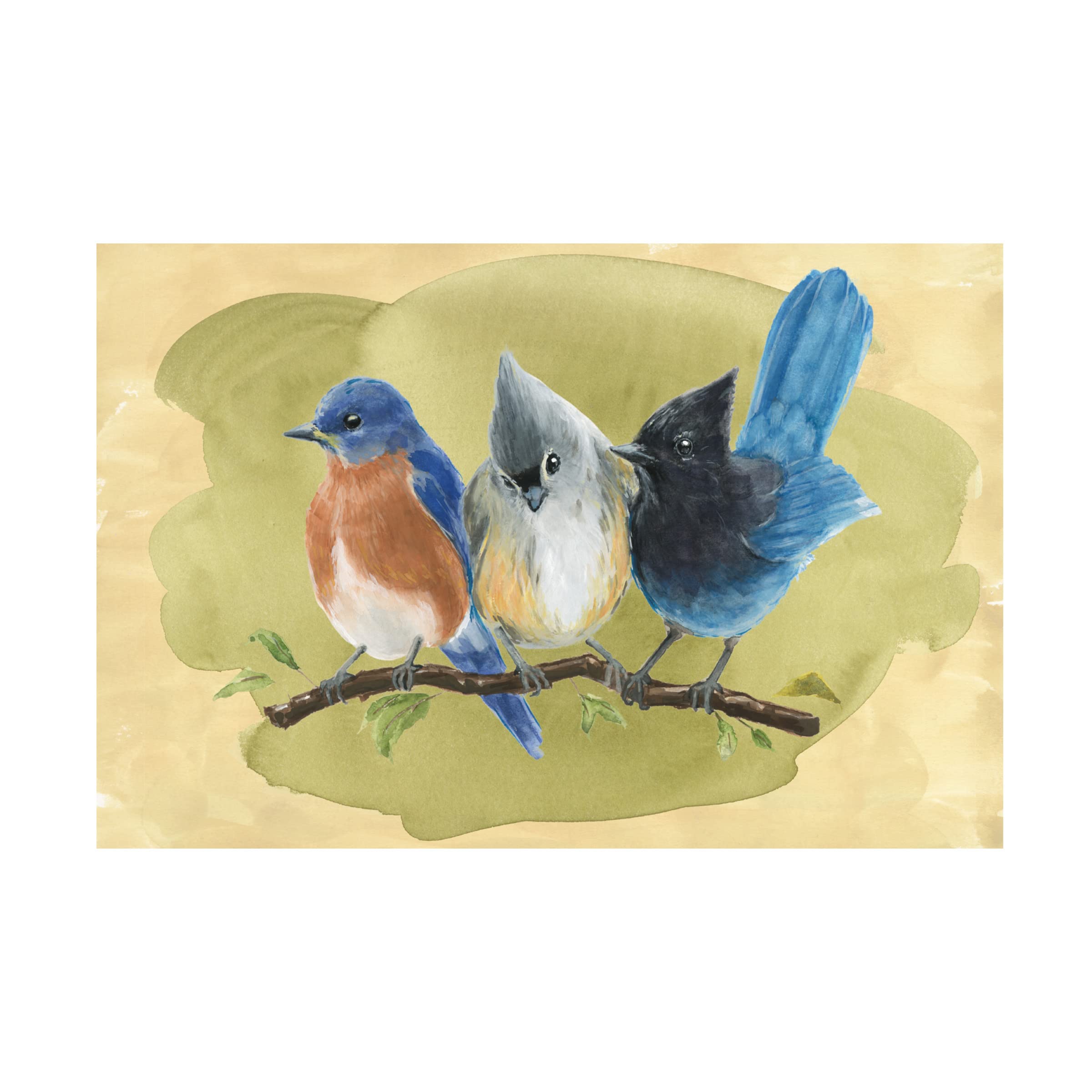 Annie Warren 'Bird Perch III' Canvas Wall Art Print - Modern Home Decor for Living Room, Bedroom & Office - Trademark Fine Art Collection