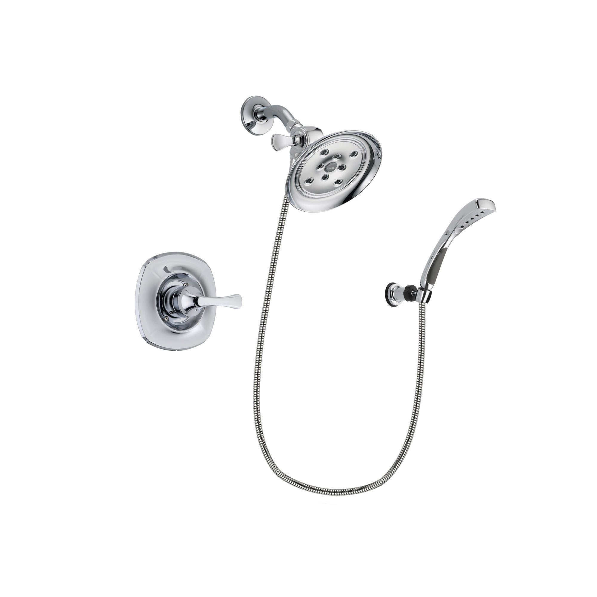 Delta Addison Chrome Finish Shower Faucet System with Large Rain Showerhead & Handheld Spray - Complete Wall Mount Kit with Rough-in Valve DSP1054V - Perfect for Modern Bathroom Renovations & Spa-Like Shower Experience
