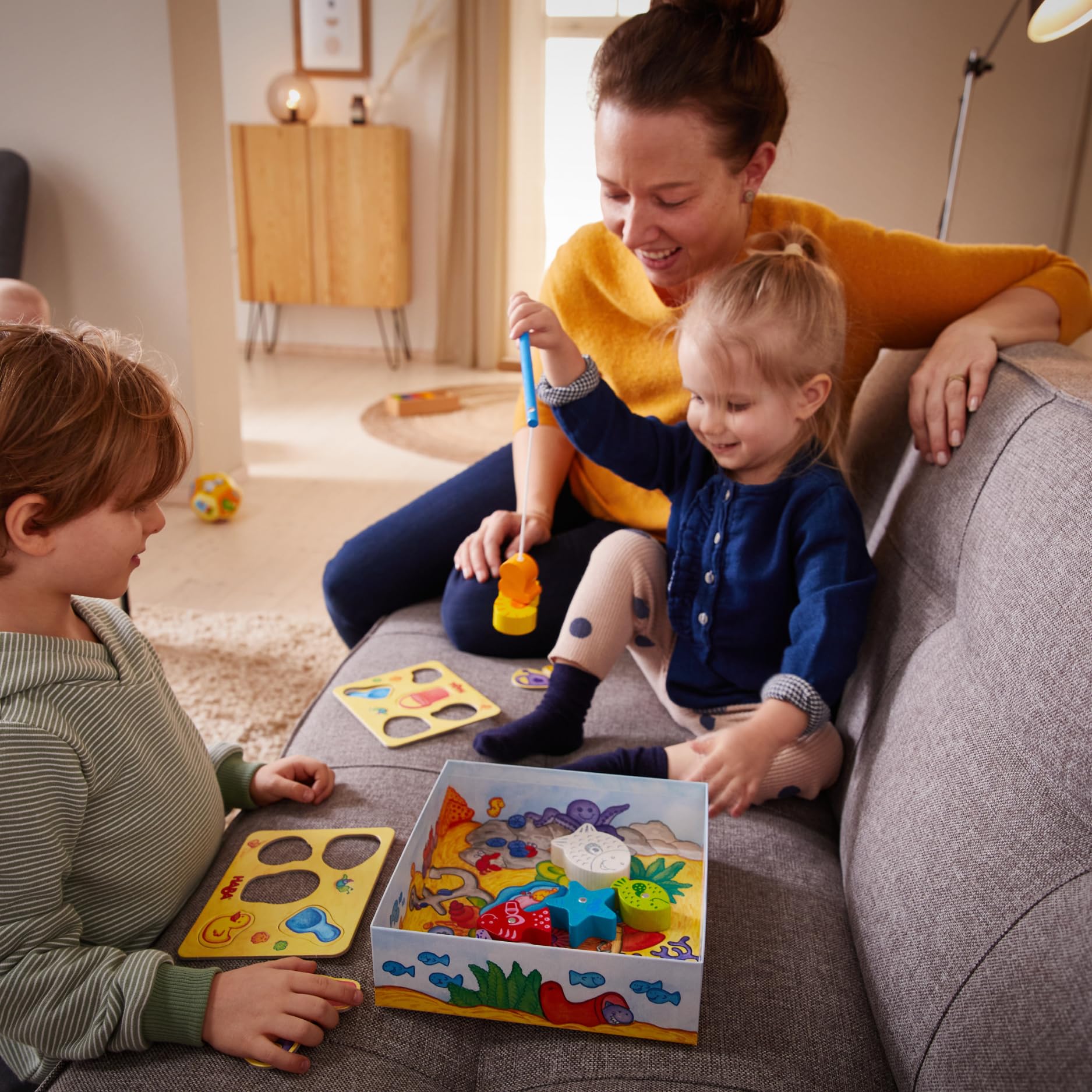 HABA Magnetic Fishing Game for Toddlers - Educational Learning & Preschool Toys for Kids Ages 2-5 | Fun First Games with Wooden Fish | German Made Early Childhood Development Toy for Fine Motor Skills | Perfect for Birthday Gifts, Classroom Activities & Family Game Night