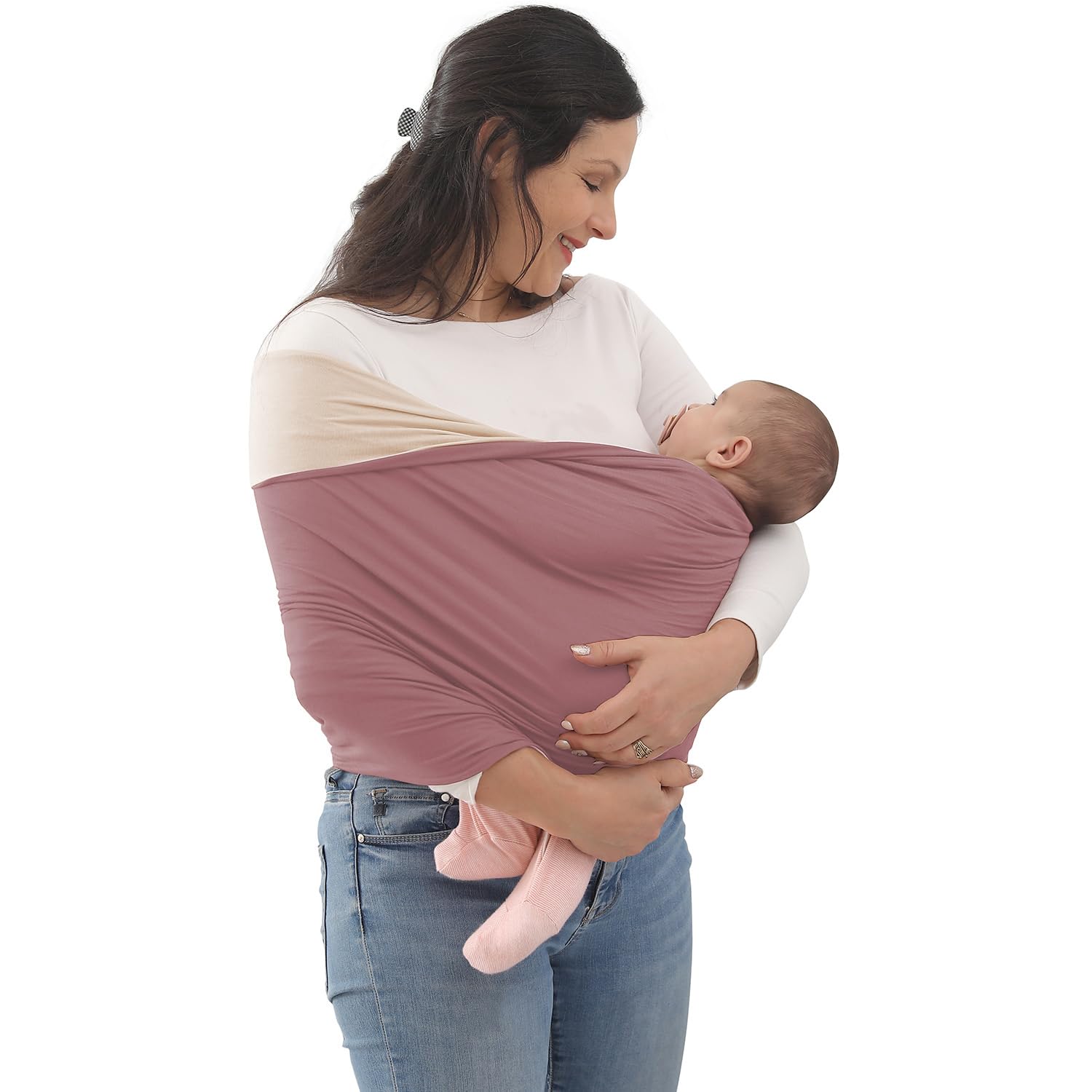 **Soft & Stretchy Baby Wrap Carrier - Reversible Bonding Comforter for Newborns & Infants up to 35 lbs | Hands-Free Baby Sling for Nursing, Shopping & Outdoor Adventures**