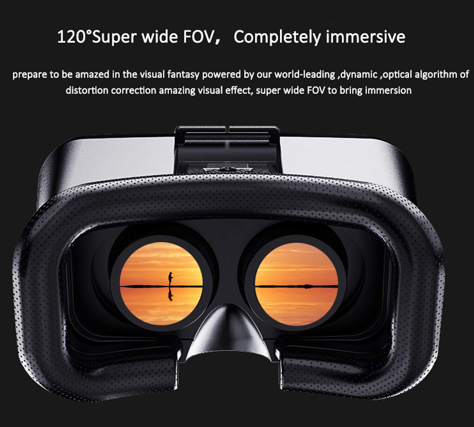 Best VR Headset for iPhone & Android - 120°FOV Virtual Reality Goggles with Stereo Sound | Comfortable Design for Mobile Gaming & 360° Movies | Compatible with 4.5-6 inch Smartphones | Perfect for Home Entertainment & Immersive Gaming Experience