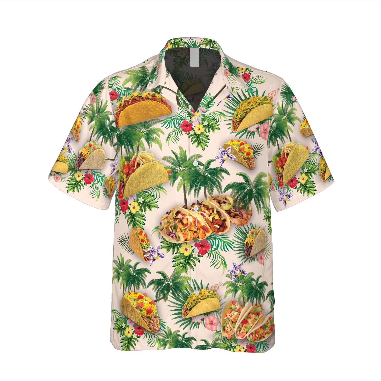 Fast Food Themed Hawaiian Shirts for Men - Short Sleeve Button Down Casual Shirts with Food Prints | Perfect for Beach Parties, Summer Vacations & Tropical Getaways