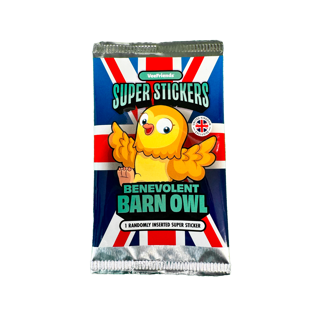 VeeFriends Benevolent Barn Owl Super Sticker - Exclusive UK Collectible for Fans, Gifts & Merchandise Display