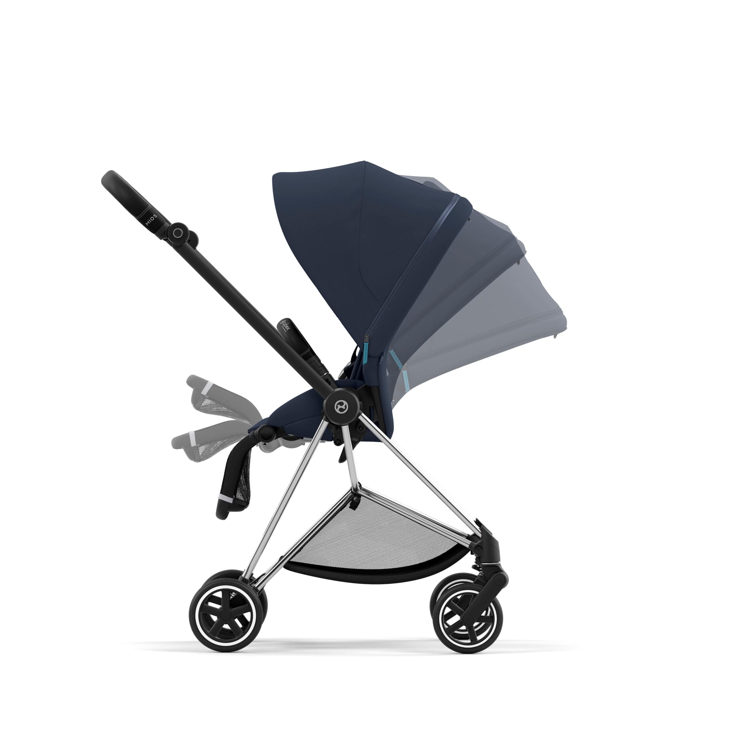 Cybex Mios 3 Complete Stroller - Lightweight Compact Baby Stroller with Reversible Seat, Chrome/Black | Perfect for City Travel & Everyday Use