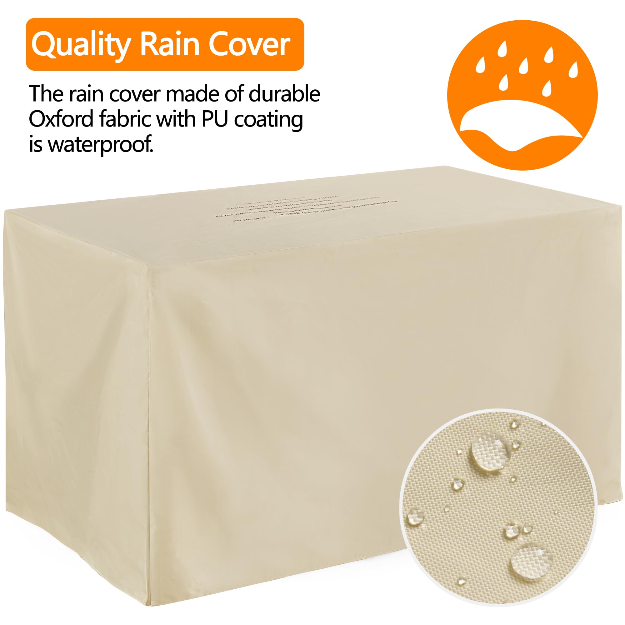 Yaheetech 43-Inch Rectangle Propane Fire Pit Table - 50,000 BTU Outdoor Gas Firepit with Ceramic Tabletop, Steel Base & Glass Fire Stones - Includes Waterproof Cover - Perfect for Patio, Backyard, Garden & Camping