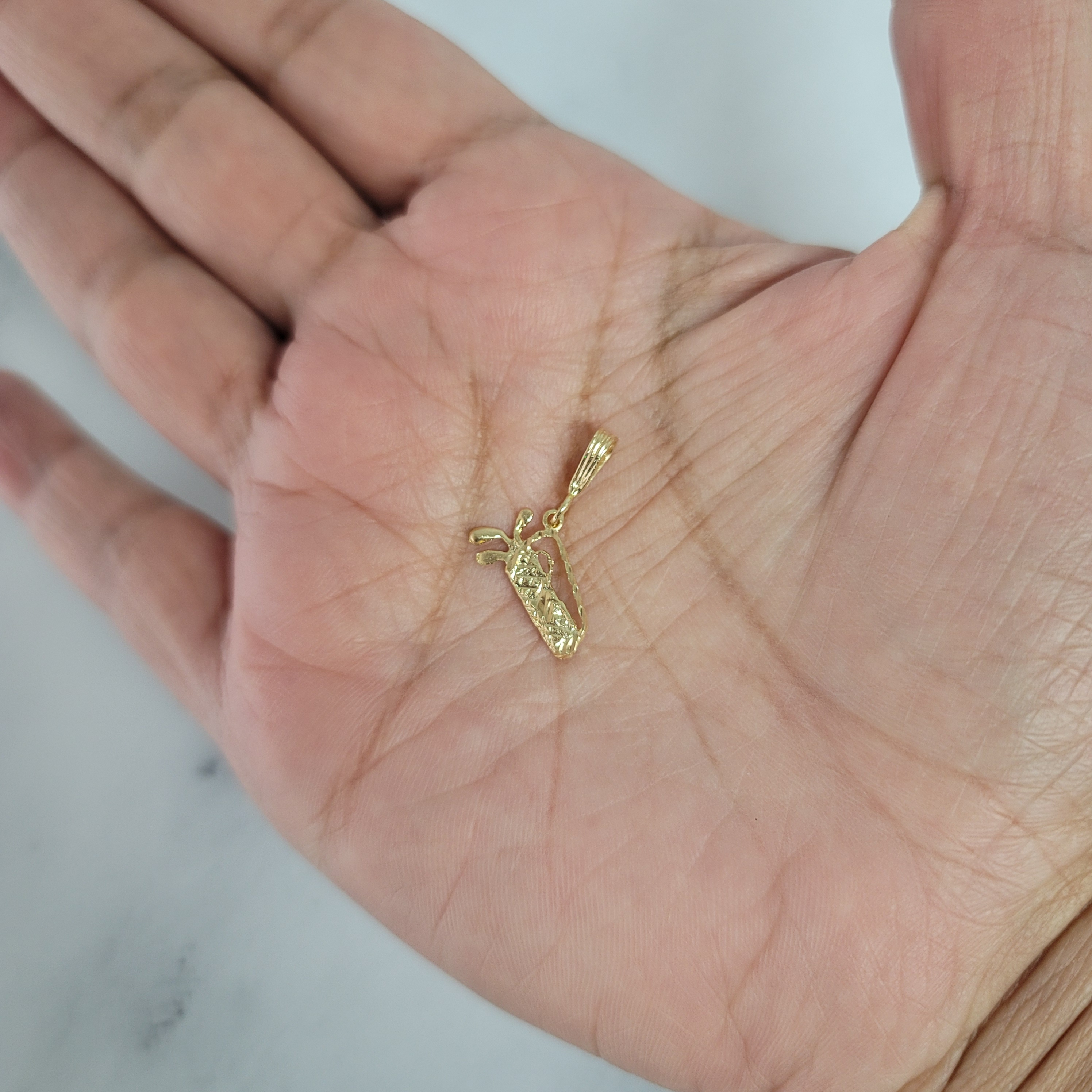 14K Yellow Gold Dainty Golf Club Charm - Elegant Jewelry Gift for Golf Lovers, Perfect for Necklaces, Bracelets & Special Occasions