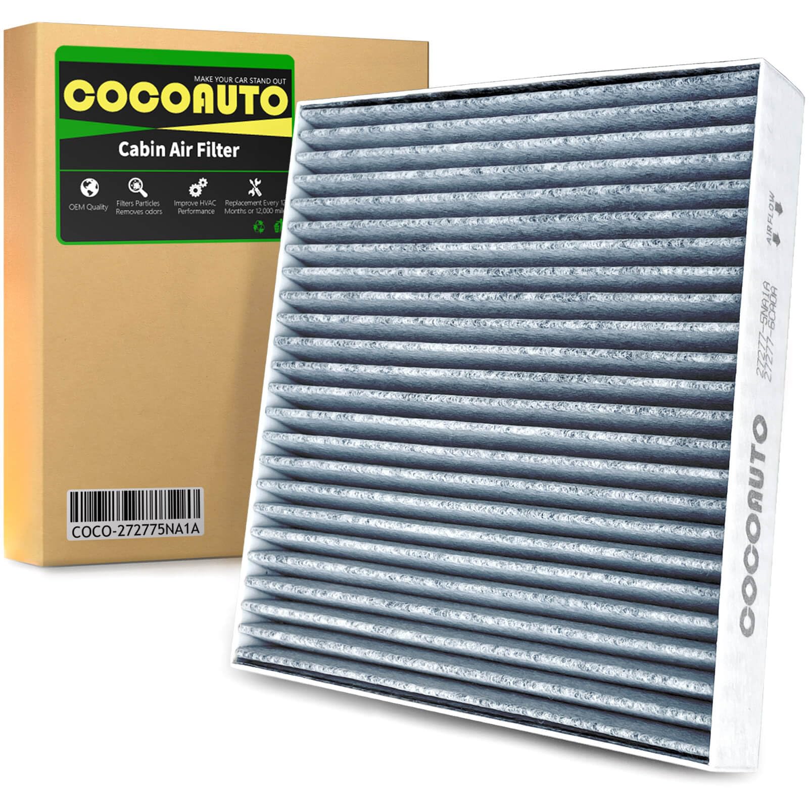 Premium Cabin Air Filter Compatible with Nissan Rogue 2021-2025, Sentra 2020-2025, Altima 2019-2025, Pathfinder QX60 2022-2025 & INFINITI QX50 2019-2025 - Replaces OEM 27277-5NA1A 27277-6CA0A - Improves Air Quality for Cleaner, Fresher Cabin Environment