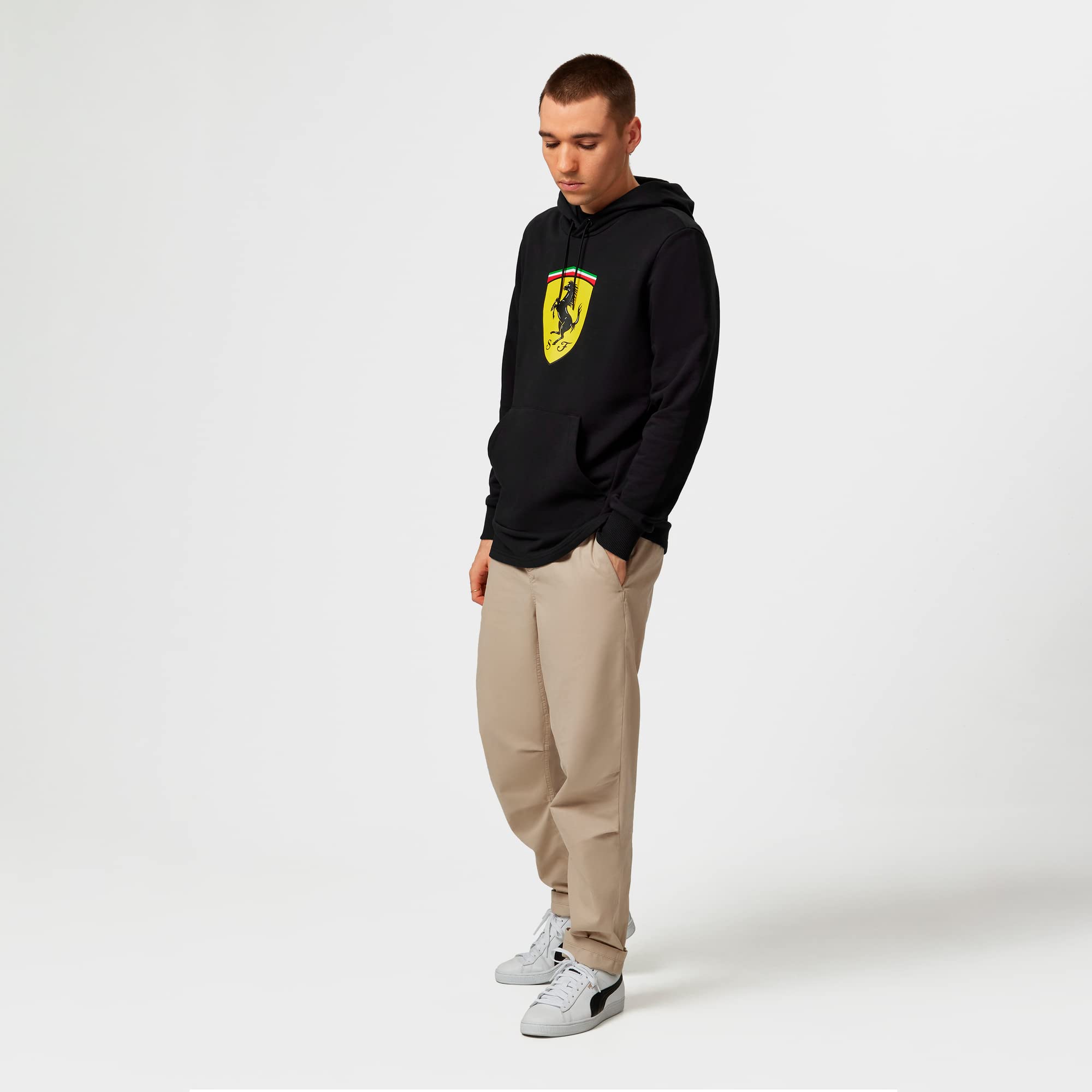 PUMA Scuderia Ferrari Shield Hoody for Men - Lightweight Fleece-Lined Pullover Hoodie - Perfect for Casual Wear, Gym & Outdoor Activities