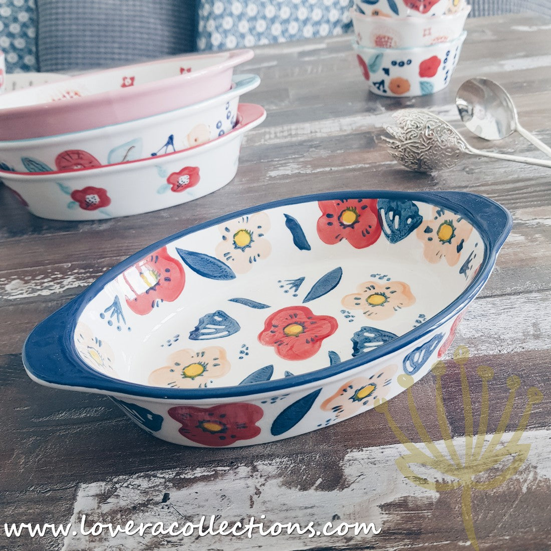 Handmade Pink Blossom Oval Ceramic Baking Dish - 12 Inch Porcelain Casserole Pan for Oven, Microwave & Dishwasher | Perfect for Casseroles, Lasagna, Desserts & Holiday Baking