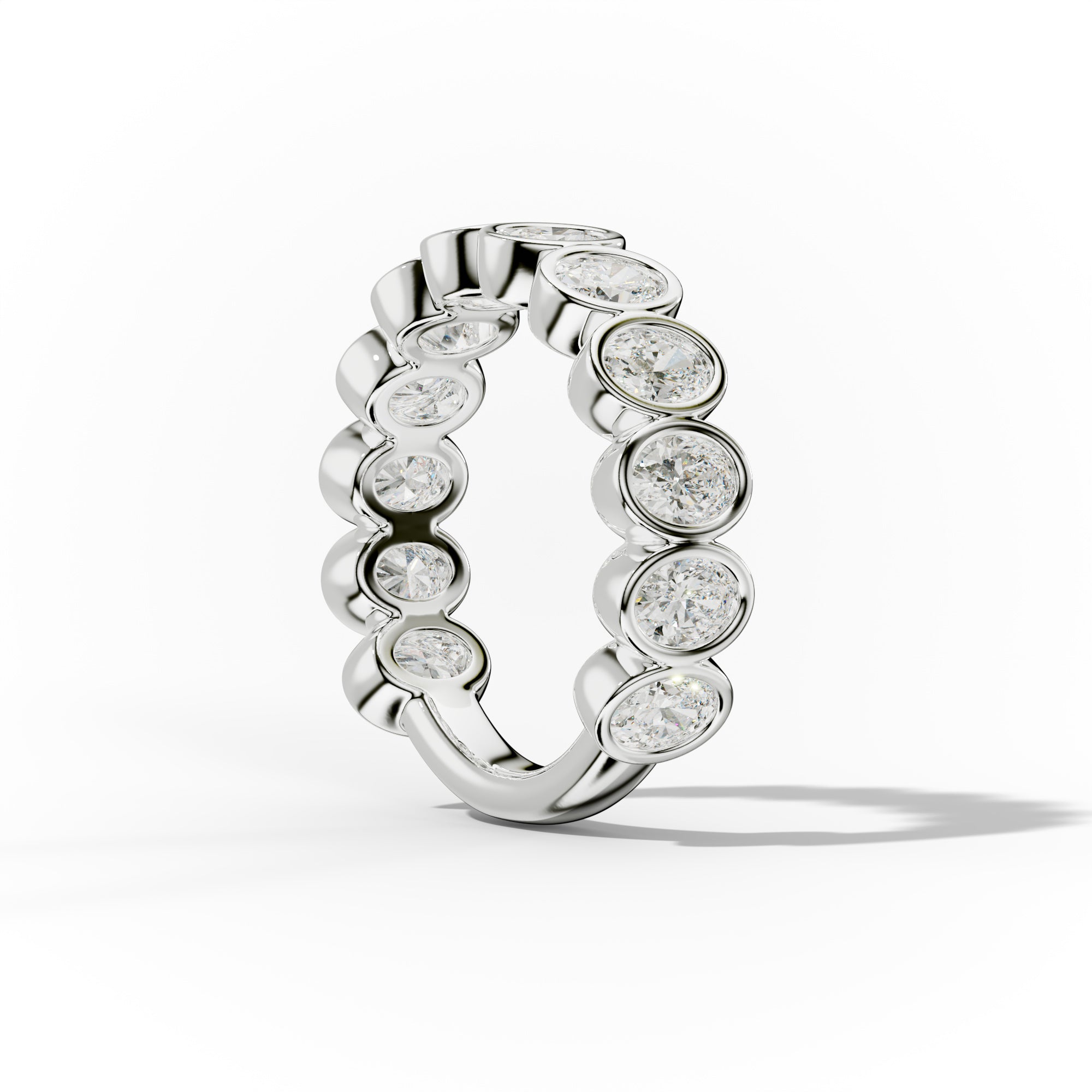 2.0 Carat Bezel Set Oval Diamond Anniversary Ring for Women - Elegant Wedding Band, Engagement Gift & Special Occasion Jewelry - Perfect for Anniversaries, Proposals & Romantic Celebrations
