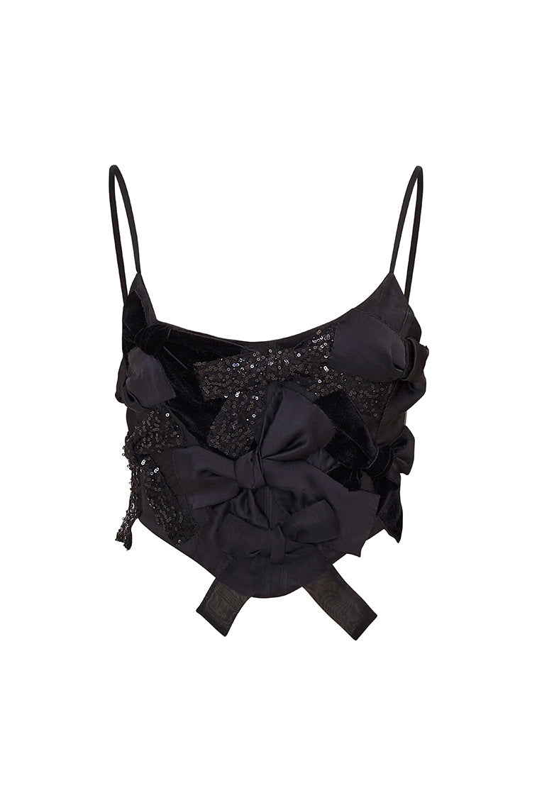 Woodley Bow Bustier Top for Women - Elegant Black Corset Top for Evening Wear & Special Occasions | Perfect for Date Night, Parties & Formal Events